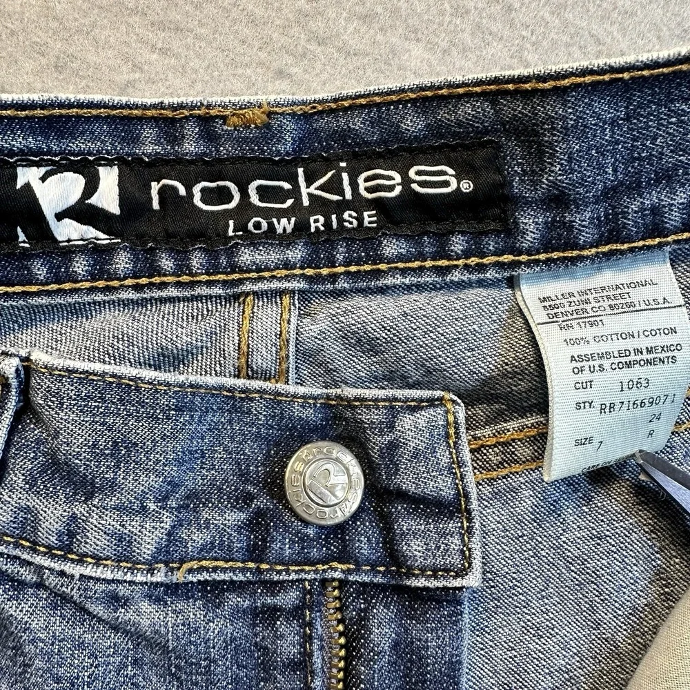 Rockies Vintage 90s Low Rise Straight Leg Jeans Light Wash Denim Rodeo Womens 7